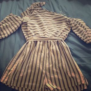 Blue Striped Romper